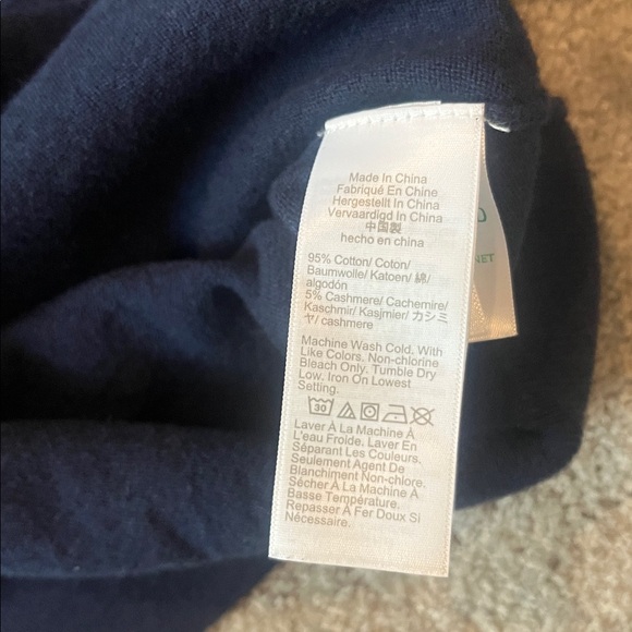 J. Crew Navy Cotton/Cashmere Blend Crewneck Sweater Size M - Picture 7 of 9